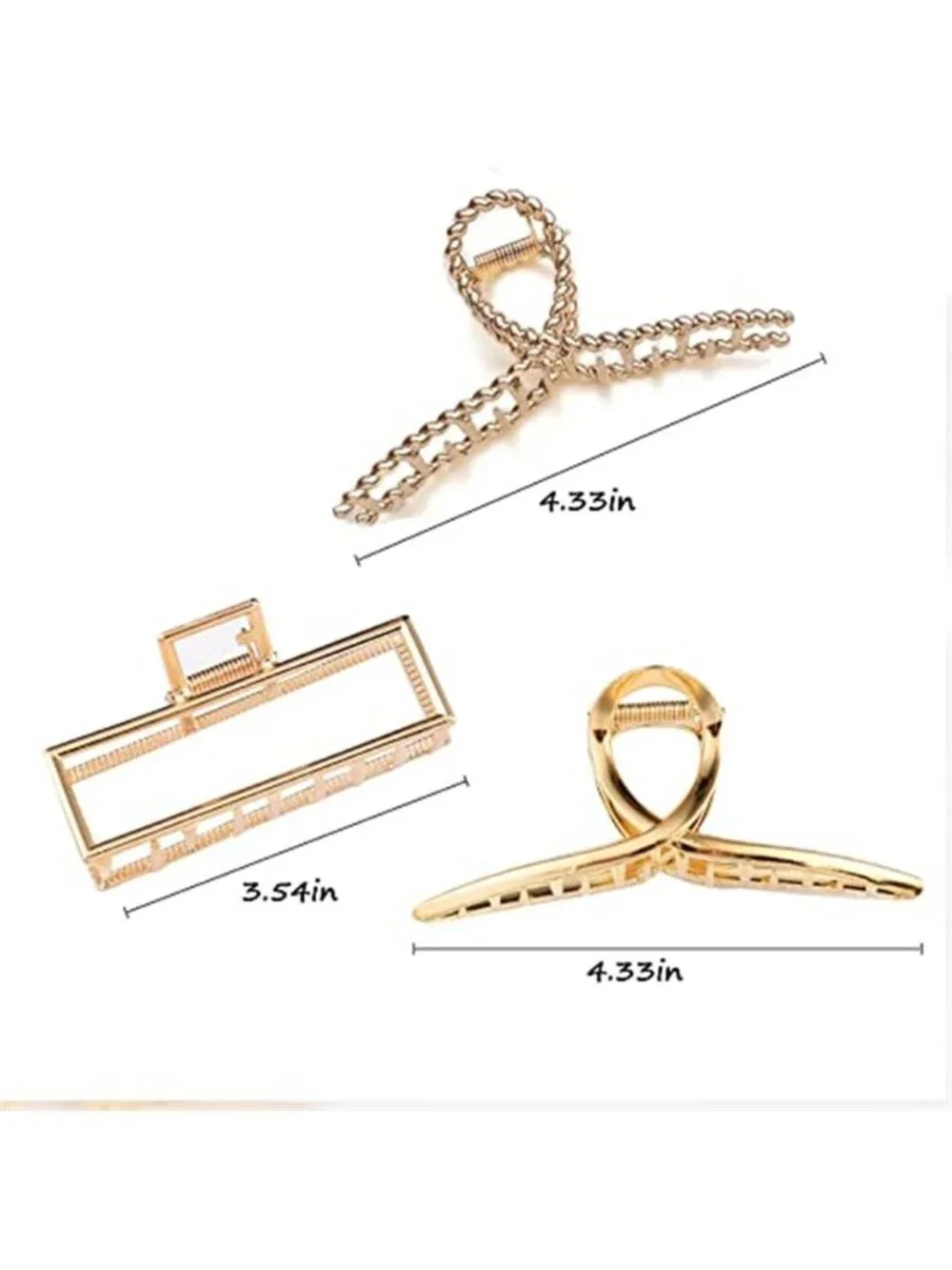Mehayi 3 PCS Metal Large Claw Clips for Thick Heavy Hair, Strong Hold Big